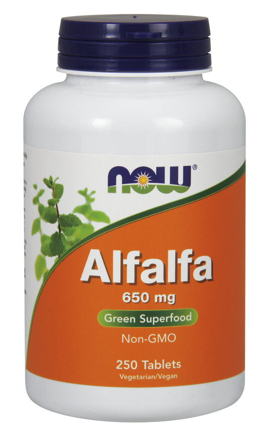 Люцерна NOW Foods Alfalfa 650mg 250 tabs