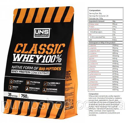 Протеїн UNS Classic Whey 100% - 750 г, фото 3