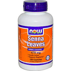 Слабке рослинне походження NOW Foods Senna Leaves 470mg 100 caps