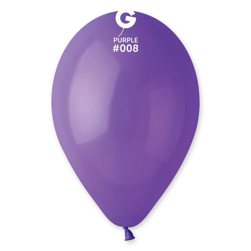 Повітряні кулі 10" (25 см) 08 Фіолетовий пастель В упак: 100шт. ТМ "Gemar" Італія