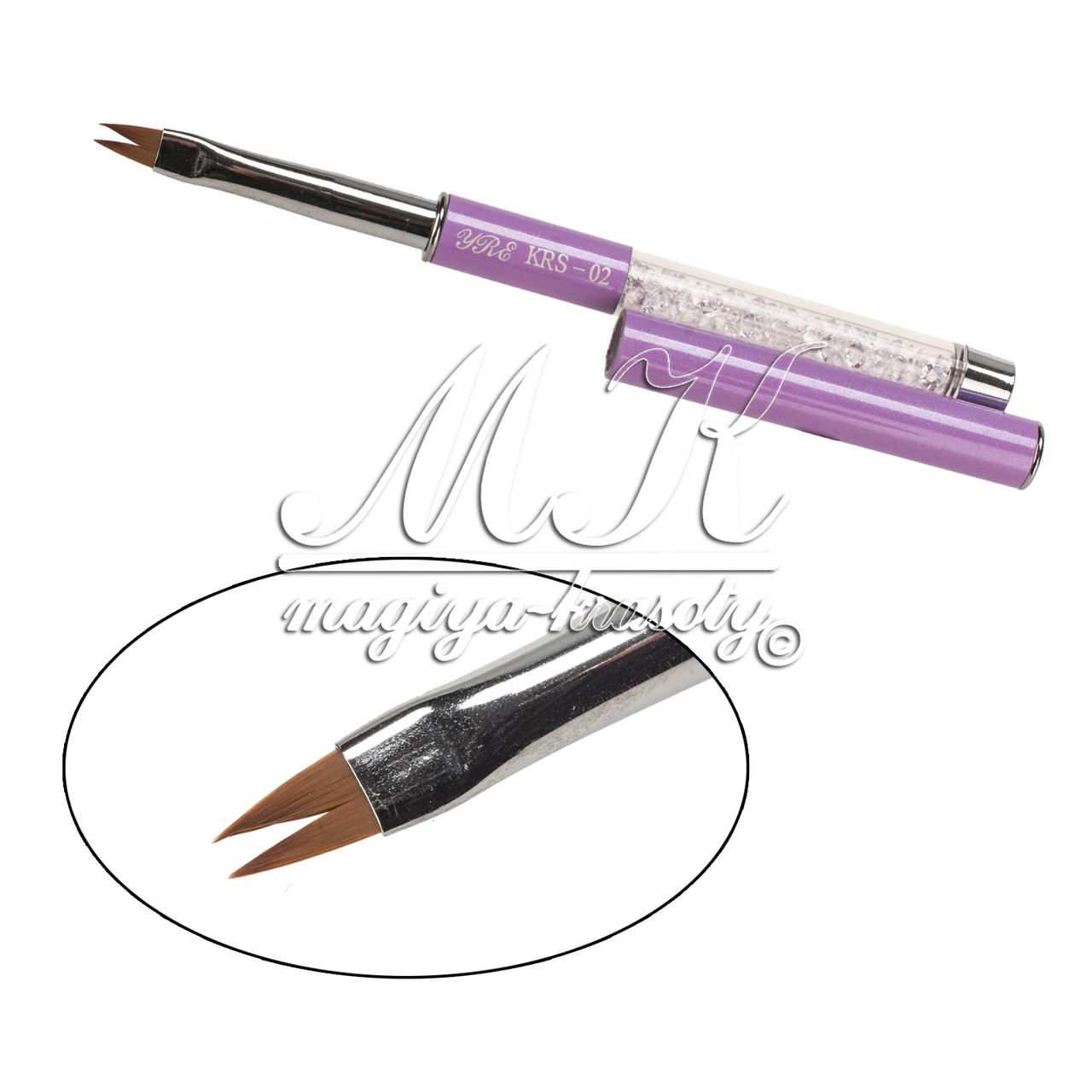 Пензель для дизайну нігтів, з ковпачком, KRS-02