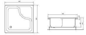Душовий квадратний піддон Artel Plast Лук'ян 80х80 глибокий, фото 3