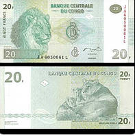 Конго Д. Рес/Congo D. Rep 20 Francs 2003 P94A UNC