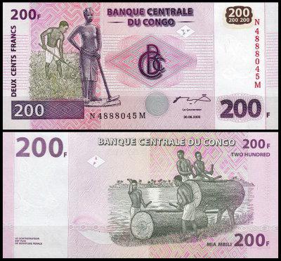 Конго / Congo 200 francs 2007 Pick 99 UNC