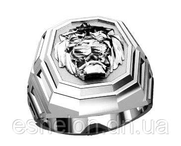 Кільце чоловіче срібне Лев, фото 1