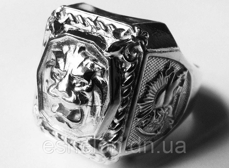 Перстень чоловічий срібний Леви