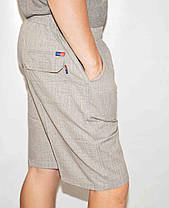 Шорти чоловічі лляні XL — 5XL Бриджі льон (Темно-сірий колір), фото 4
