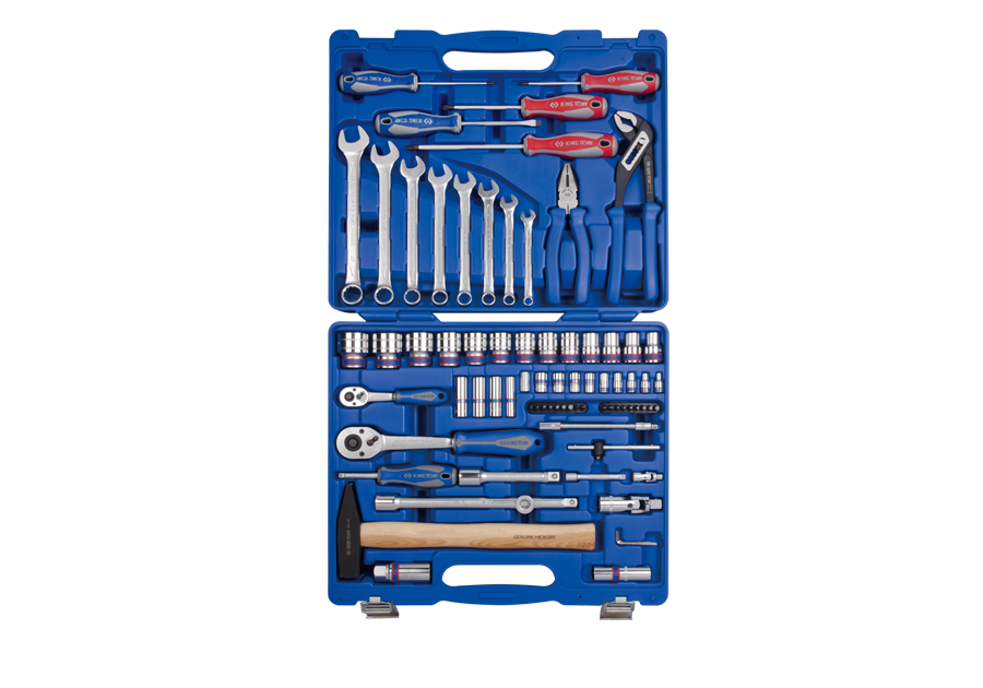 Набір інструментів універсальний 77 од. 1/4"+1/2" KING TONY KT7577MR, фото 1
