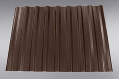 Профнастил ПК-18 товщина — 0,45 мм, глянець RAL 8019 темно-коричневий / "ДахСервіс"