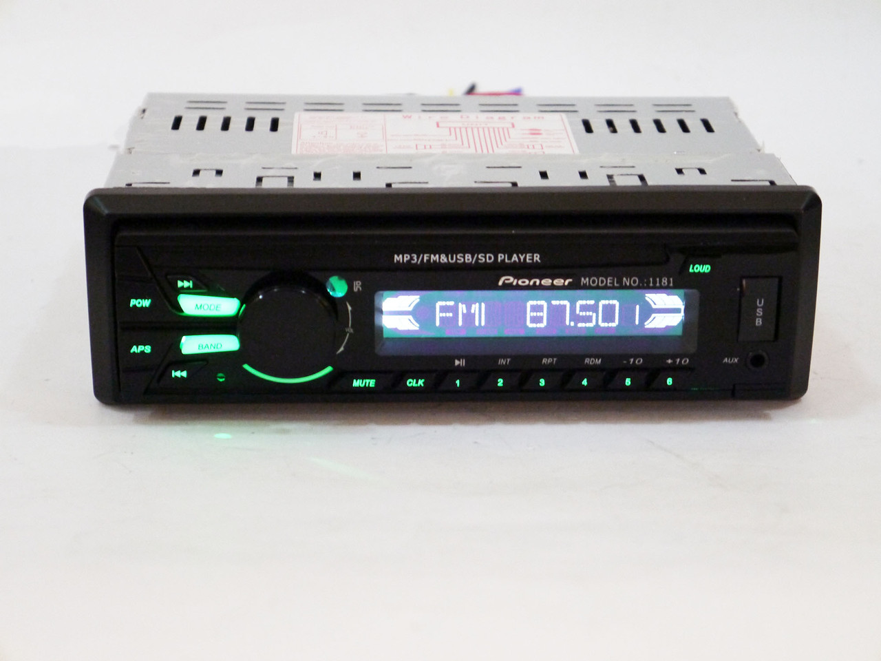 Автомагнітола 1181 знімна панель — Usb+Sd+Fm+Aux+ пульт