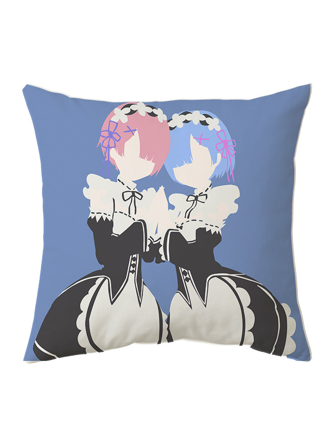 Подушка Рем и Рам аниме Re:Zero / Жизнь с нуля в альтернативном мире 40*40см