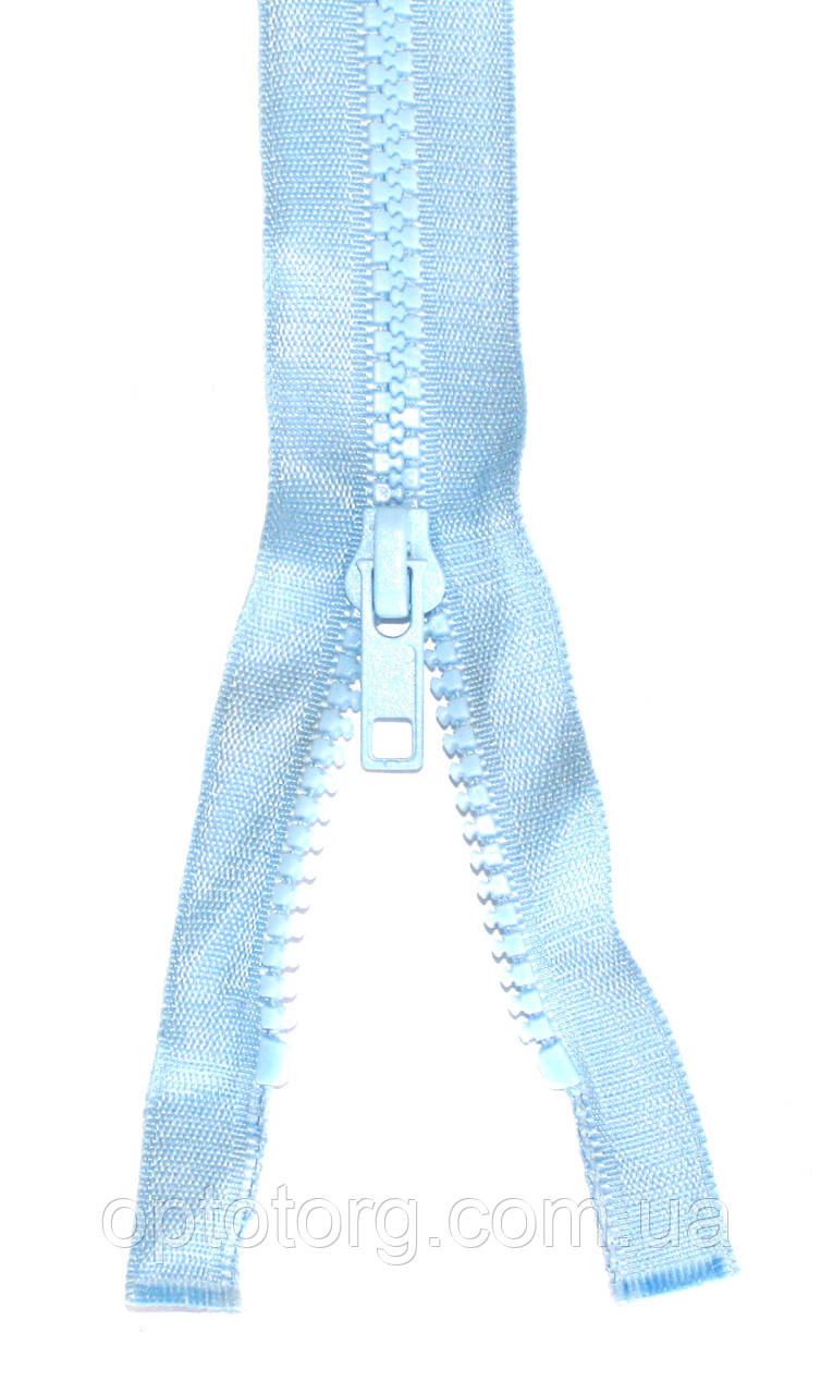 Блискавка тракторна 5 Світло Блакитний пластикова 110см разьемная на два бігунка