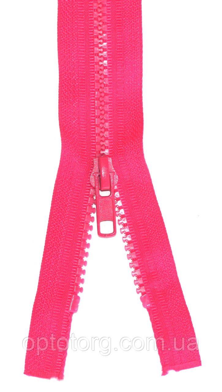 Блискавка тракторна 5 Малина пластикова 110см разьемная на два бігунка