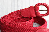Червоний ремінь жіночий пряжка обтяжка, фото 4
