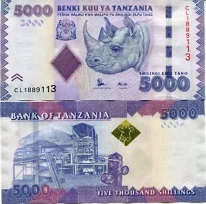 Танзанія / Tanzania 5000 shillings 2011 Pick 43 UNC