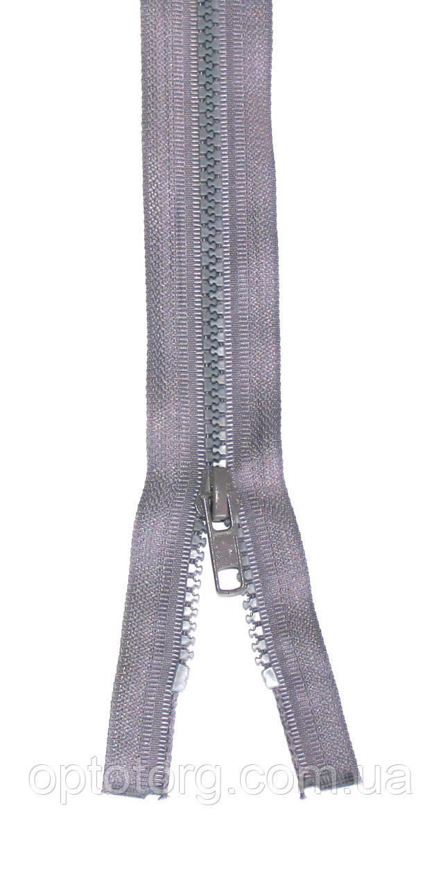 Блискавка тракторна №5 середньо пластикова сіра довжина 70см 2Б