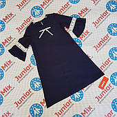 Шкільне дитяче плаття синього кольору для дівчаток оптом KAYA