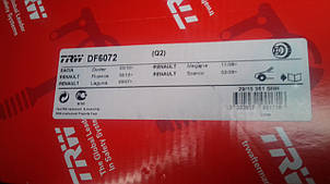 Передні гальмівні диски на Рено Дастер, Дачіа Дастер 4х4 D=280 мм/TRW DF6072 , фото 2