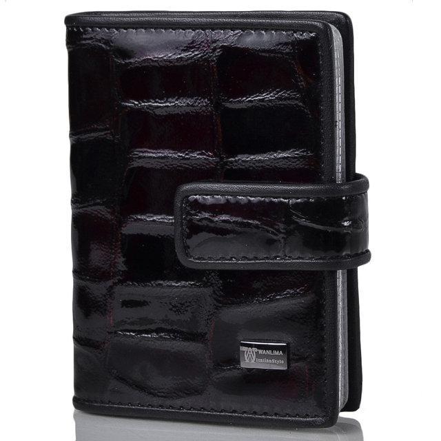 Шкіряна візитниця Wanlima 50080150457b1 Red/Black