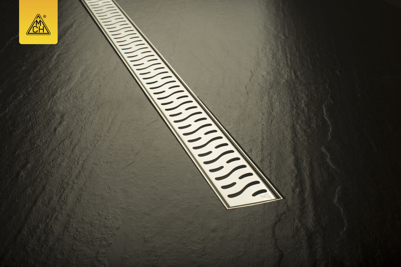 Душовий канал МСН з нержавіючої кромкою і решіткою Гармонія 850 мм