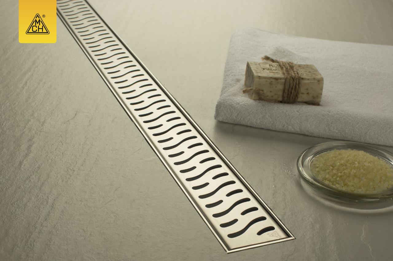 Душовий канал МСН з горизонтальним зливом DN50 і гратами Гармонія 650 мм