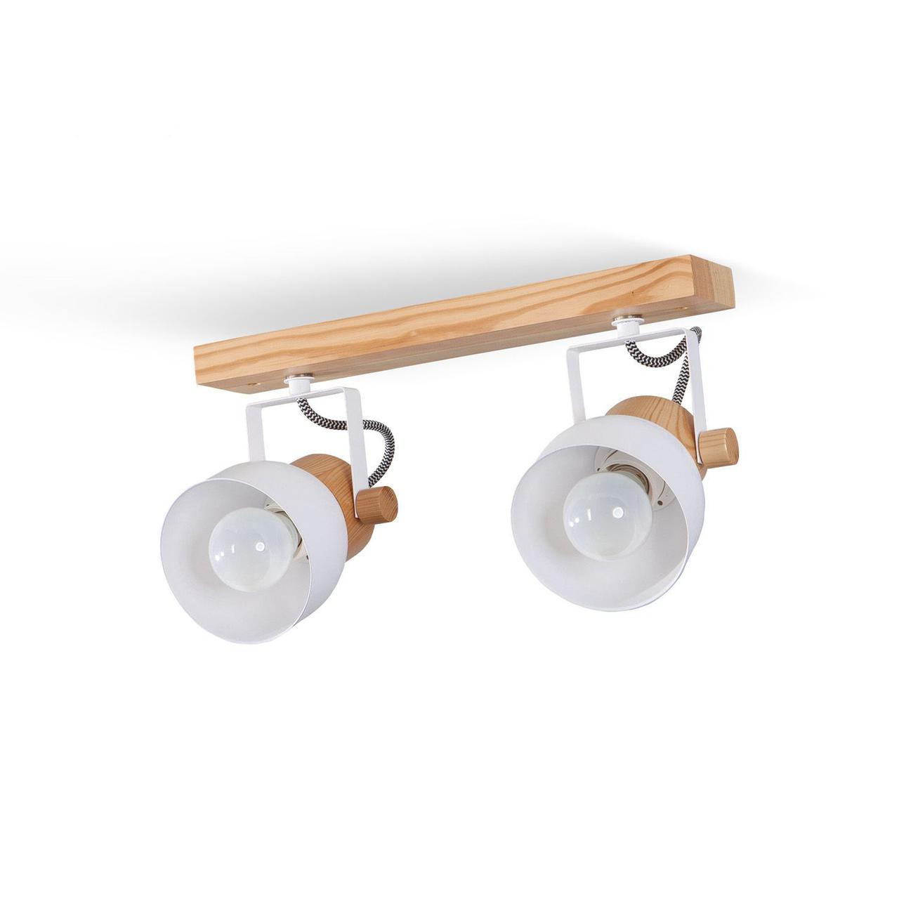 Люстра, поворотний світильник у стилі лофт на дерев'яній основі, фото 1