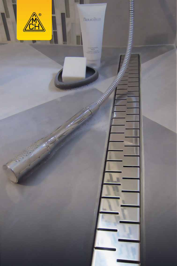 Душовий канал МСН з пластиковою кромкою і гратами Медіум 350 мм