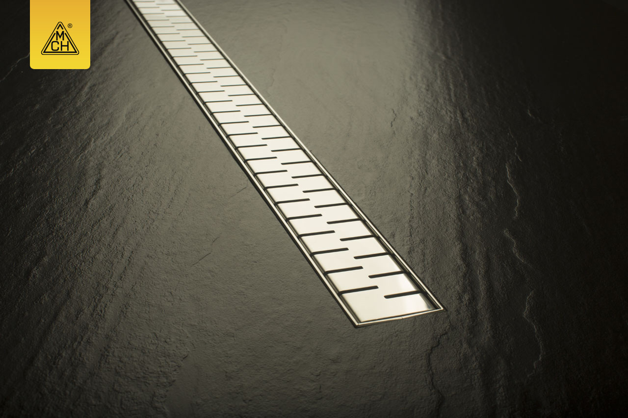 Душовий канал МСН з нержавіючої кромкою і решіткою Медіум 350 мм