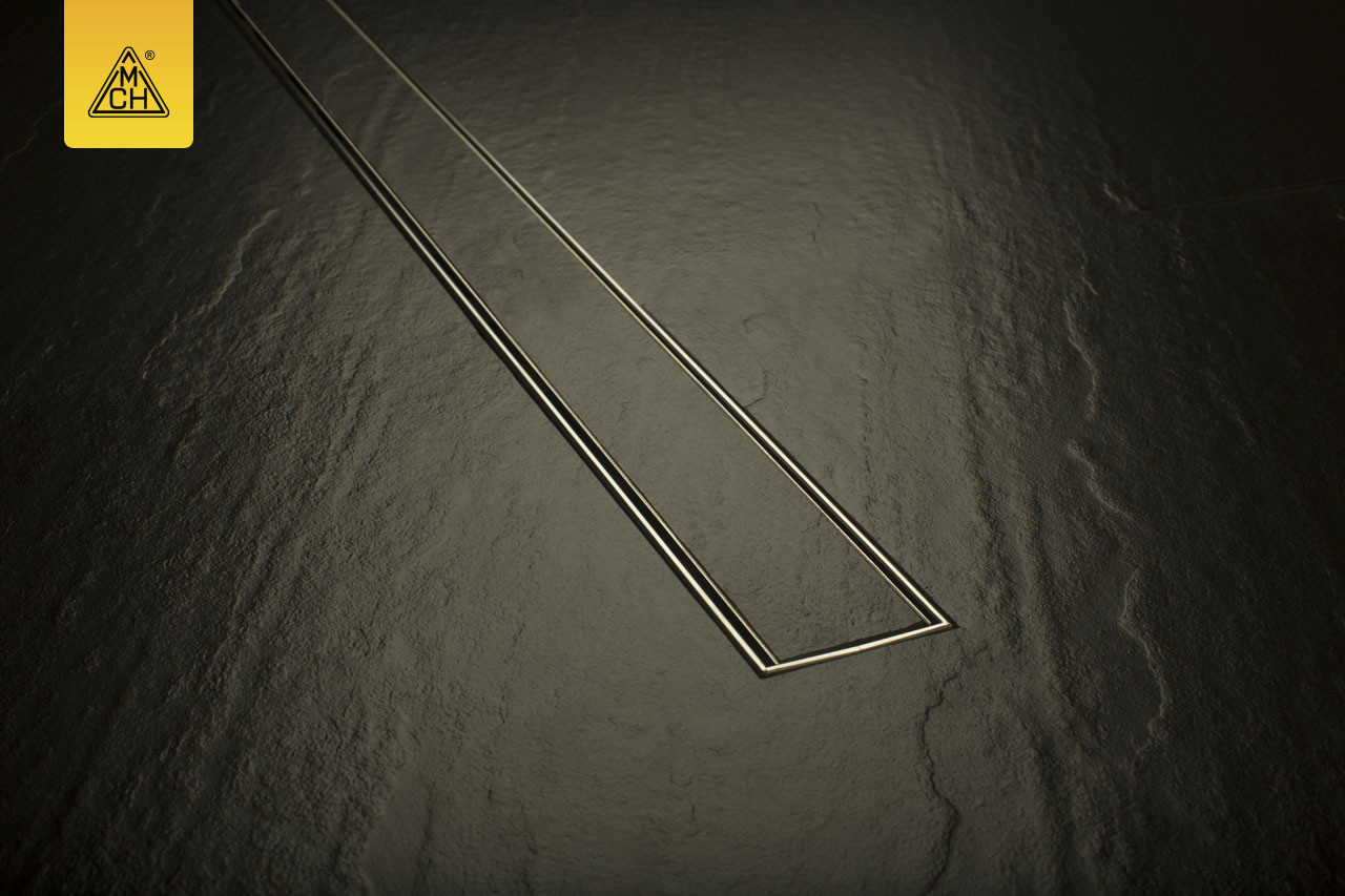 Душовий канал МСН з нержавіючої кромкою і решіткою Класік під плитку 750 мм