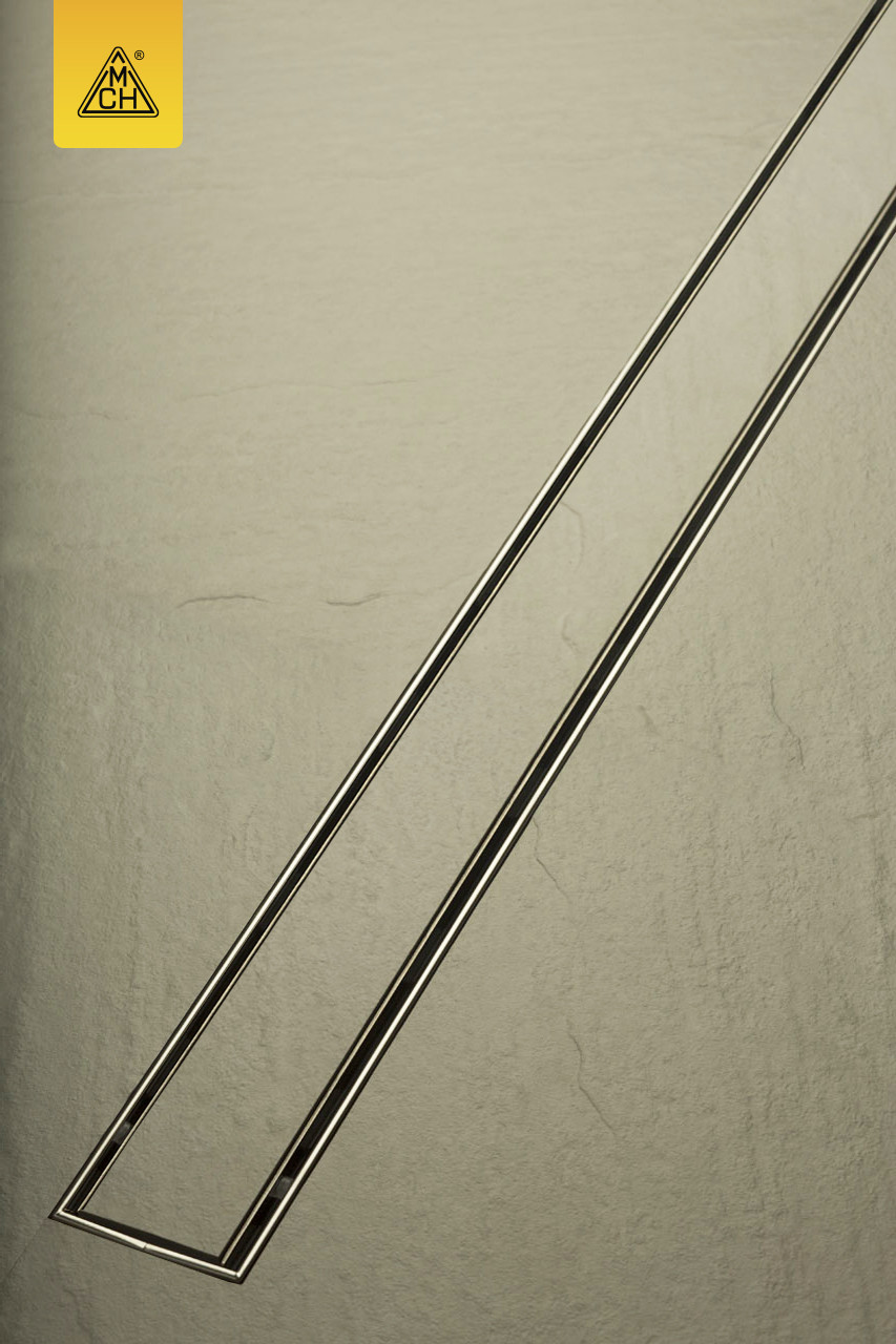 Душовий канал МСН з нержавіючої кромкою і решіткою Класік під плитку 450 мм