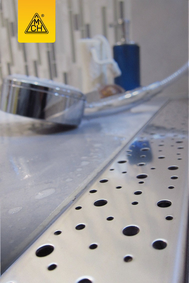 Душовий канал МСН з нержавіючої кромкою і решіткою Краплі 450 мм