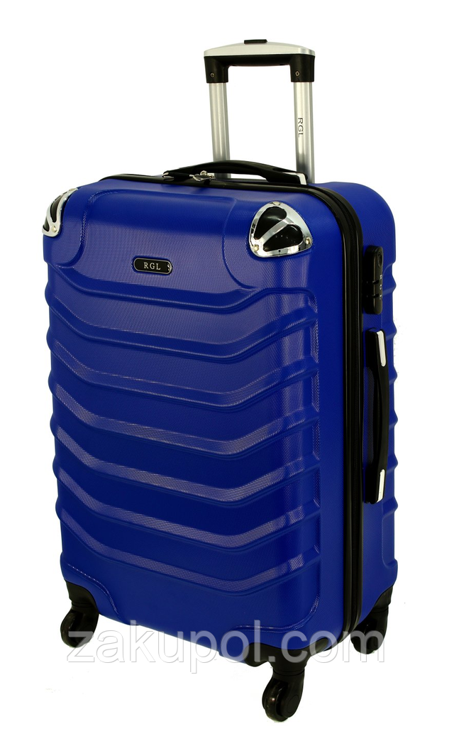 Дорожня валіза RGL 730 полікарбонат із висувною ручкою на колесах Синя, Мала