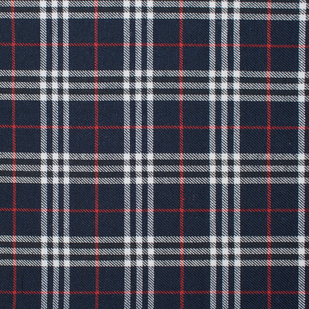 Шотландка синя темна в біло-червону клітку ш.145