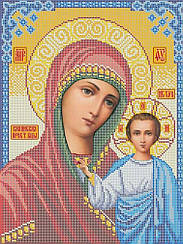 Схема для вышивки бисером на габардине икона "Богородица Казанская"
