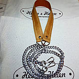 Короткий ремінь на півкільцях із фурнітурою кольору срібло, фото 2