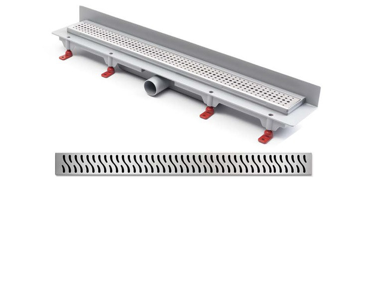 Душовий канал МСН з нержавіючої кромкою і вертикальним фланцем Гармонія 650 мм