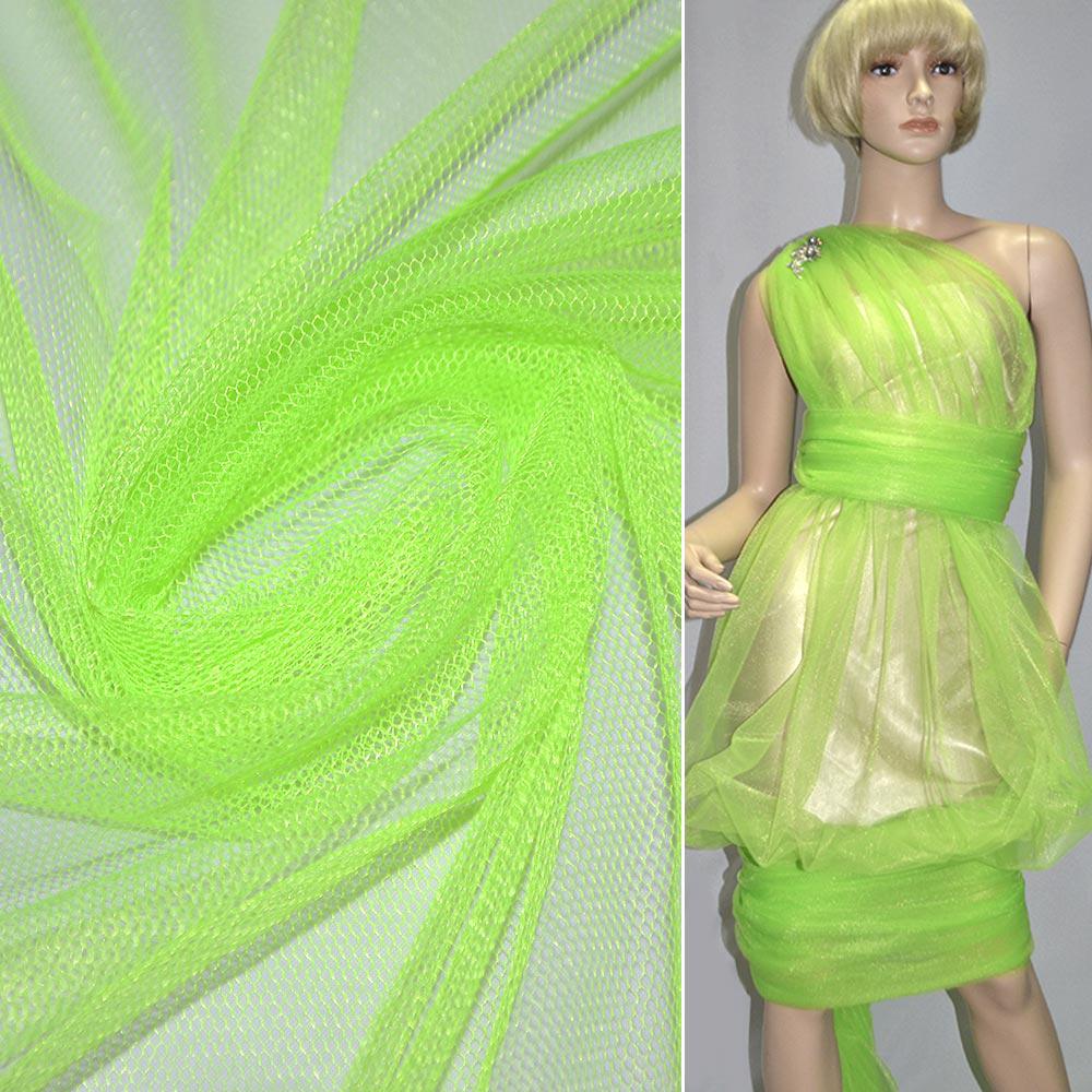 Сітка м'яка тонка салатова яскрава ш.150