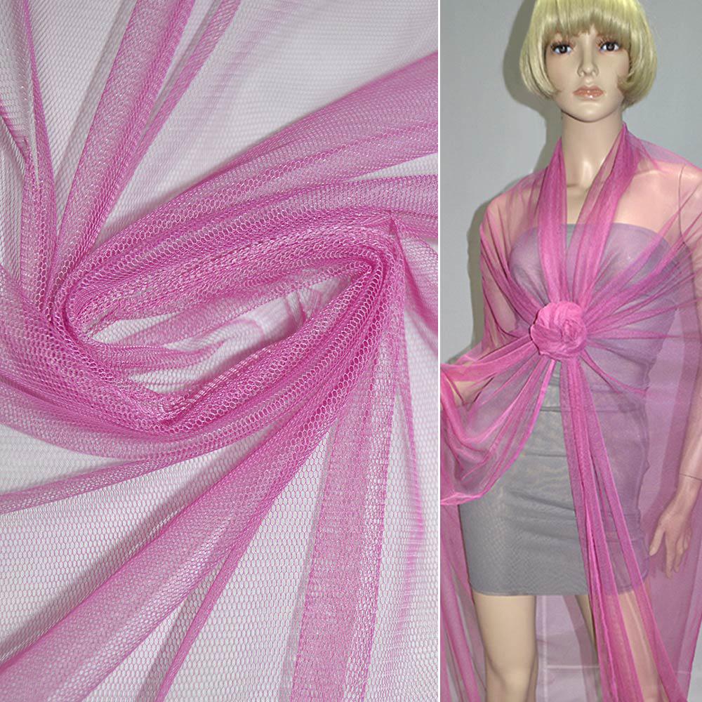 Сітка м'яка тонка рожево-малинова, ш.165