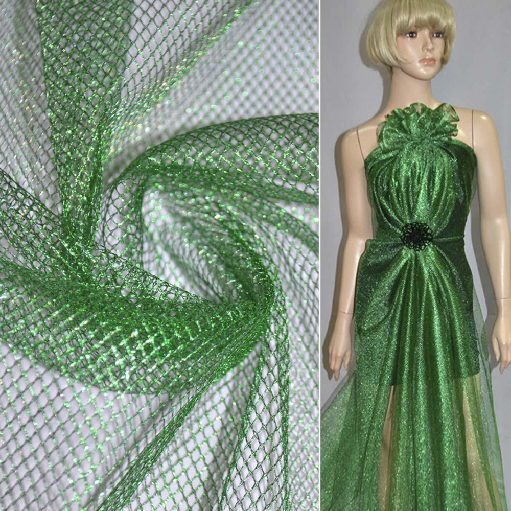 Сітка з люрексом зелена середні осередки ш.150