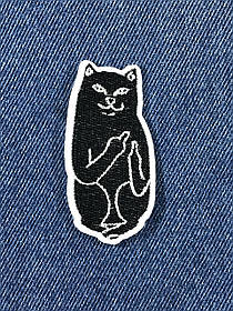 Нашивка Котик fack/RipnDip чорний 35x70 мм