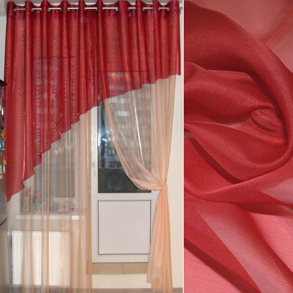 Вуаль тюль шифон червона, ш.275