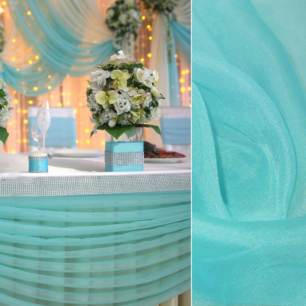 Вуаль тюль шифон бірюзова світла, ш.280