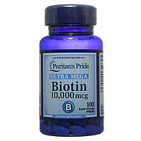 Биотин, Biotin 10,000 mcg Puritan's Pride, 100 капсул