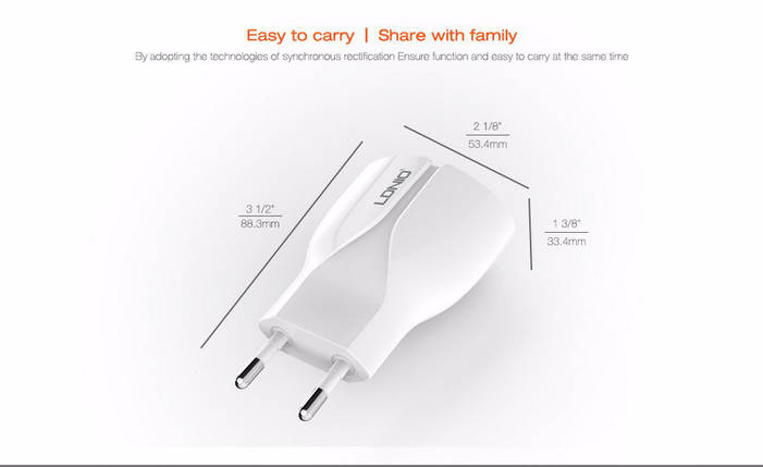 Мережеве ЗП LDNIO A2271 на 2USB (2.1A) для iPhone5/6, фото 1