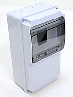 Щиток комбінований пластиковий ABS, IP54, 130х350х105мм, 6 модулів, поверхня монтажу пряма