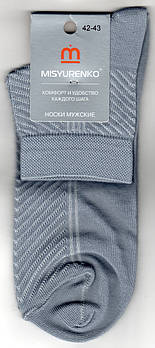 Шкарпетки чоловічі х/б з сіткою Місюренко, М11В111П, 29 розмір, середні, світло-сірі, 02295