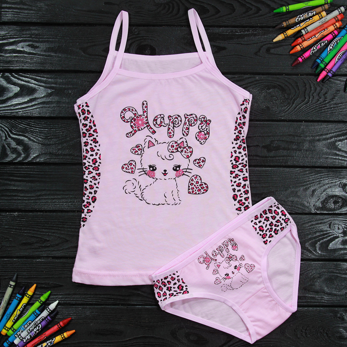 Комплект дитячий Donella з кошеням рожевий для дівчинки на 2/3 року