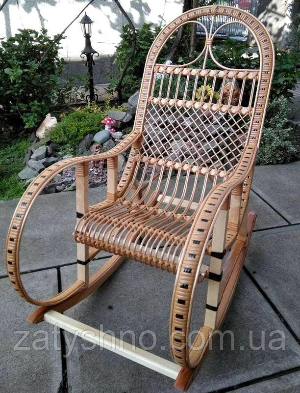 Крісло гойдалка ротангова зручна світло-коричнева