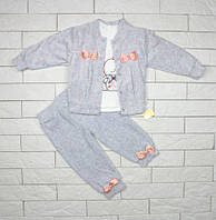 Дитячий спортивний костюм сірого кольору для дівчинки