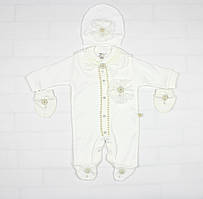 Ошатний комплект білим кольором для новонародженої дівчинки